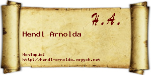 Hendl Arnolda névjegykártya